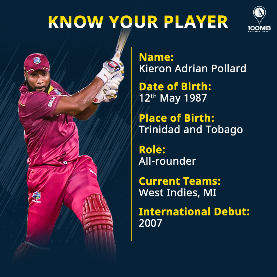 Know Your Player – Kieron Pollard - 100MB 100MB - Fantasy Cricket, Live ...